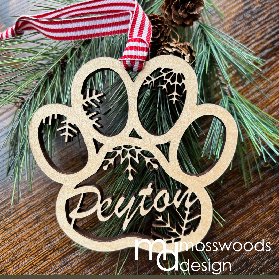Customized Paw Print Ornament