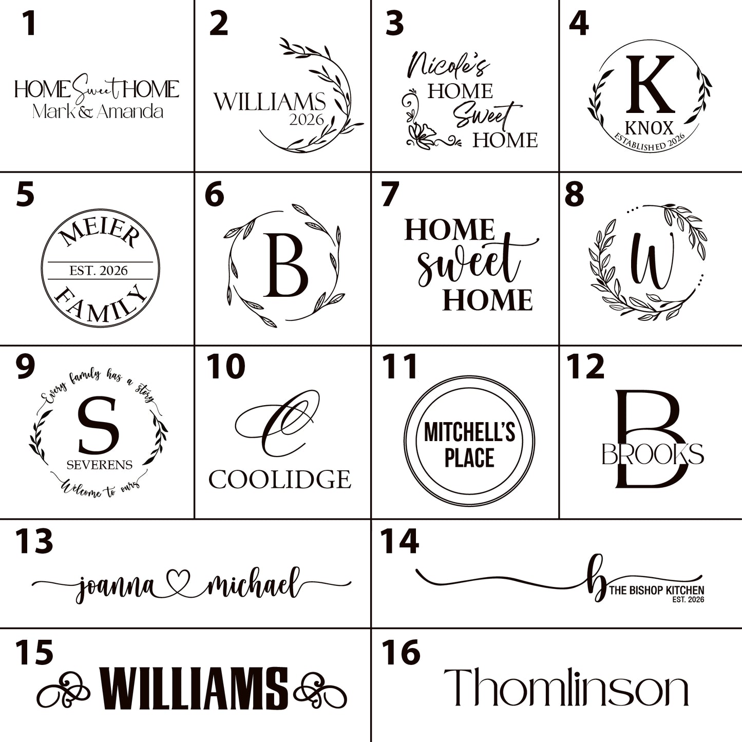 Home Sweet Home / Monogram Cutting Boards