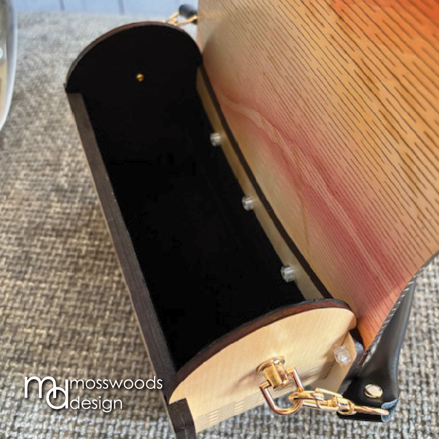 Wood Purse - Maple with Pink