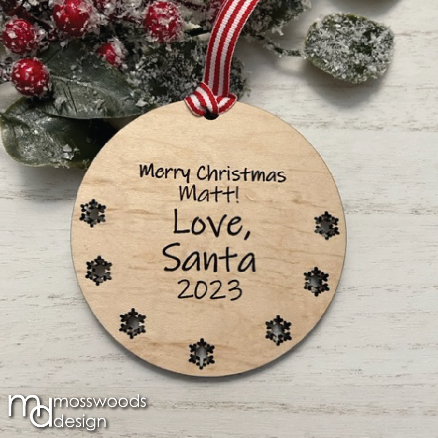 Customized Ornament from Santa