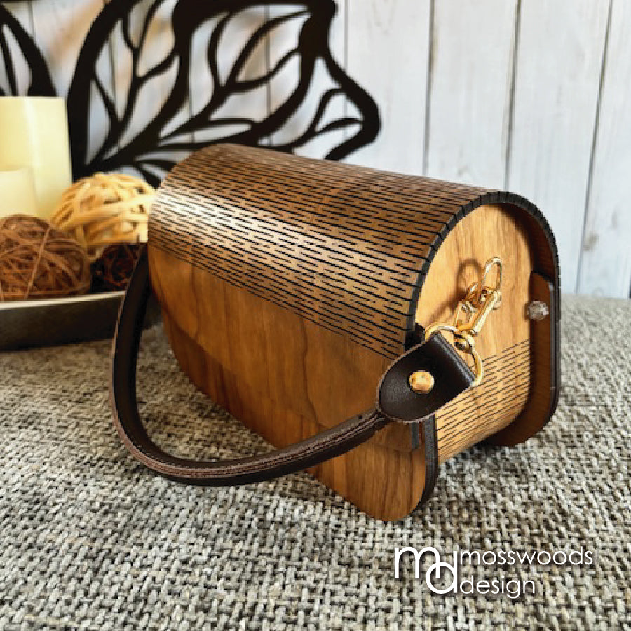 Wood Purse - Cherry with Brown Handle