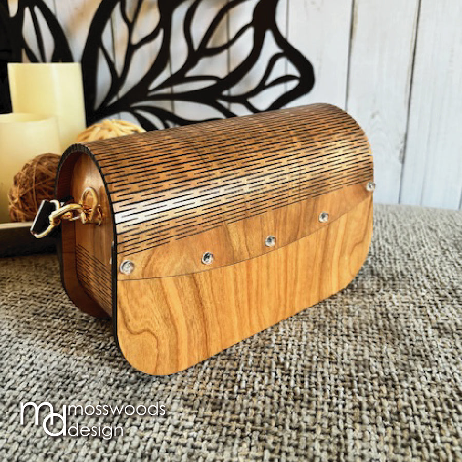 Wood Purse - Cherry with Brown Handle