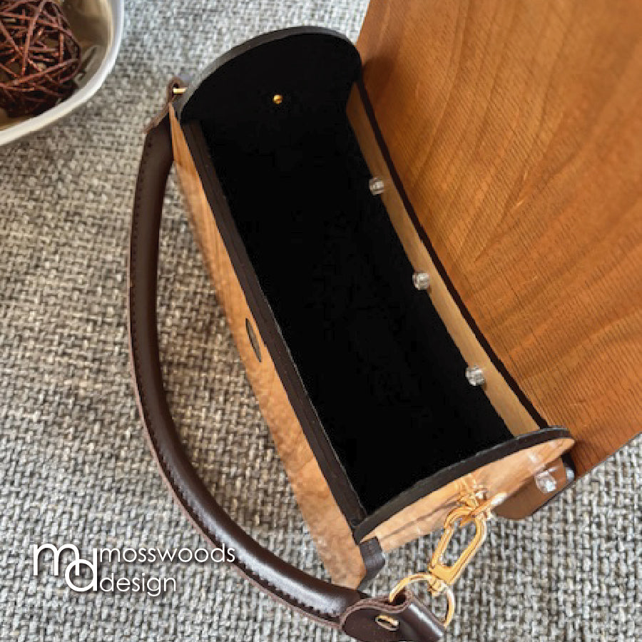 Wood Purse - Cherry with Brown Handle