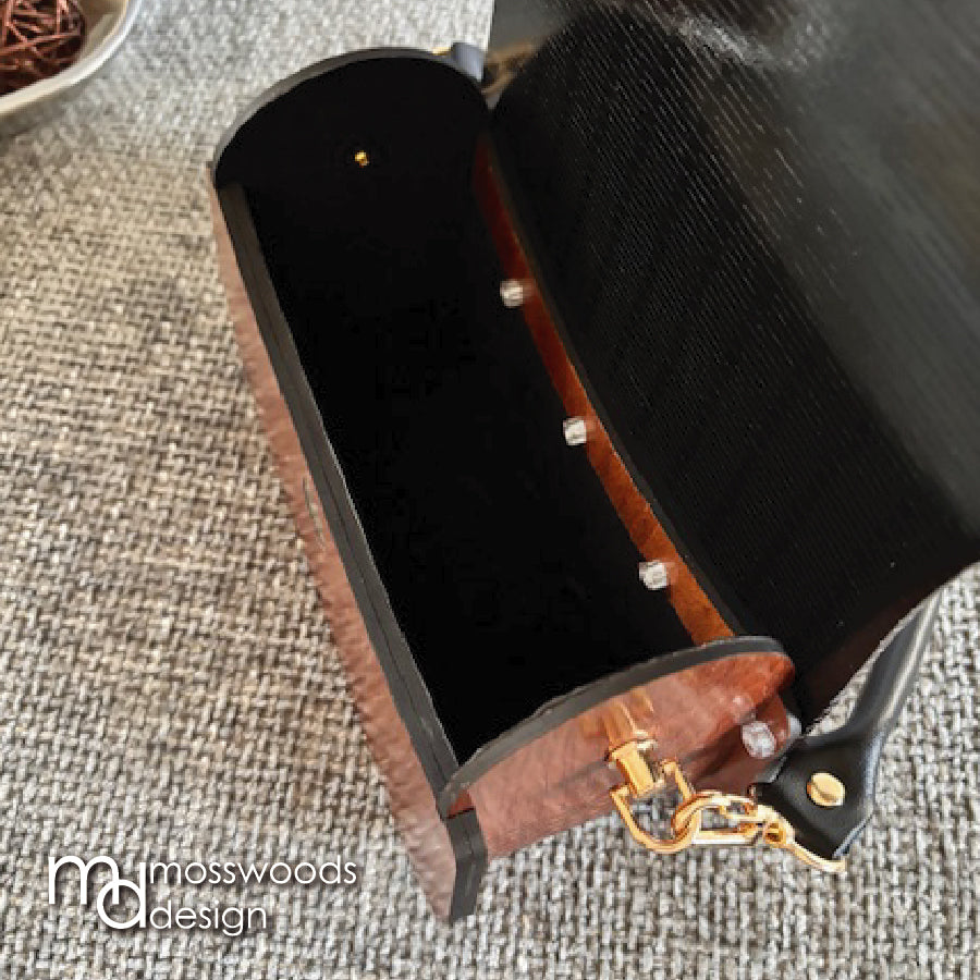 Wood Purse - Mahogany with Black