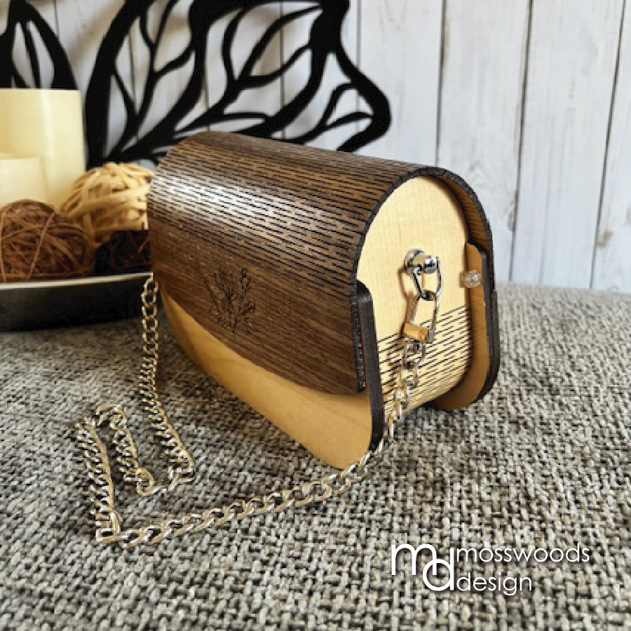Wood Purse - Maple with Engraved Walnut