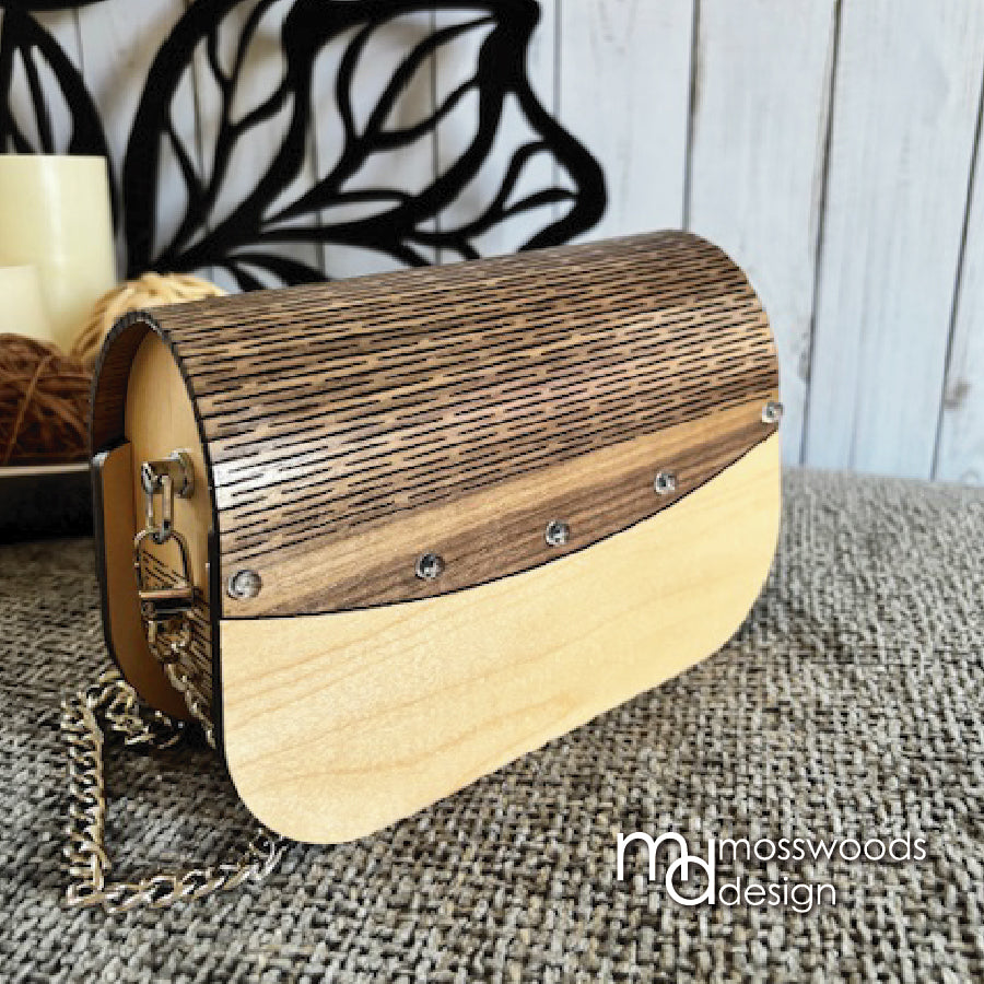 Wood Purse - Maple with Engraved Walnut