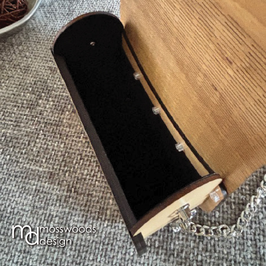 Wood Purse - Maple with Engraved Walnut