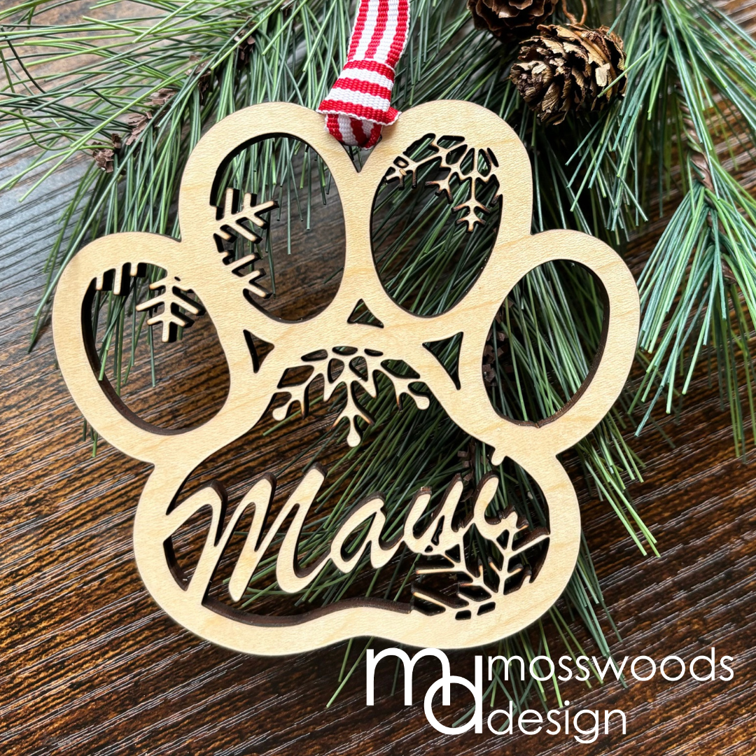 Customized Paw Print Ornament