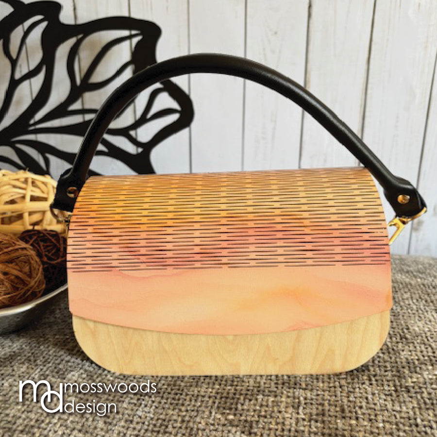 Wood Purse - Maple with Pink