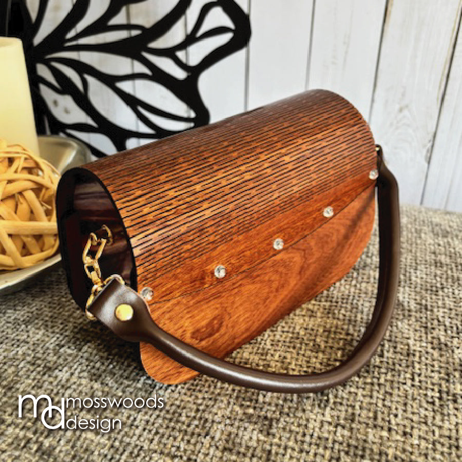 Wood Purse - Sapele with Multicolor Sides