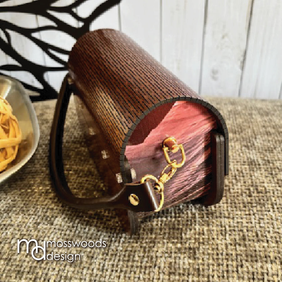 Wood Purse - Sapele with Multicolor Sides