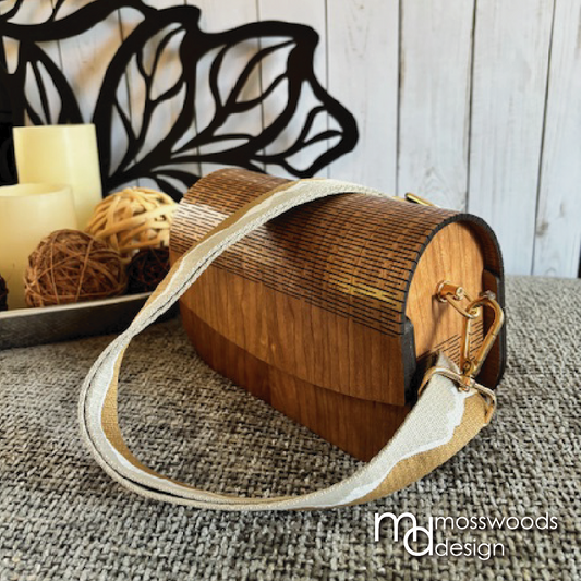 Wood Purse - Cherry with Canvas Strap