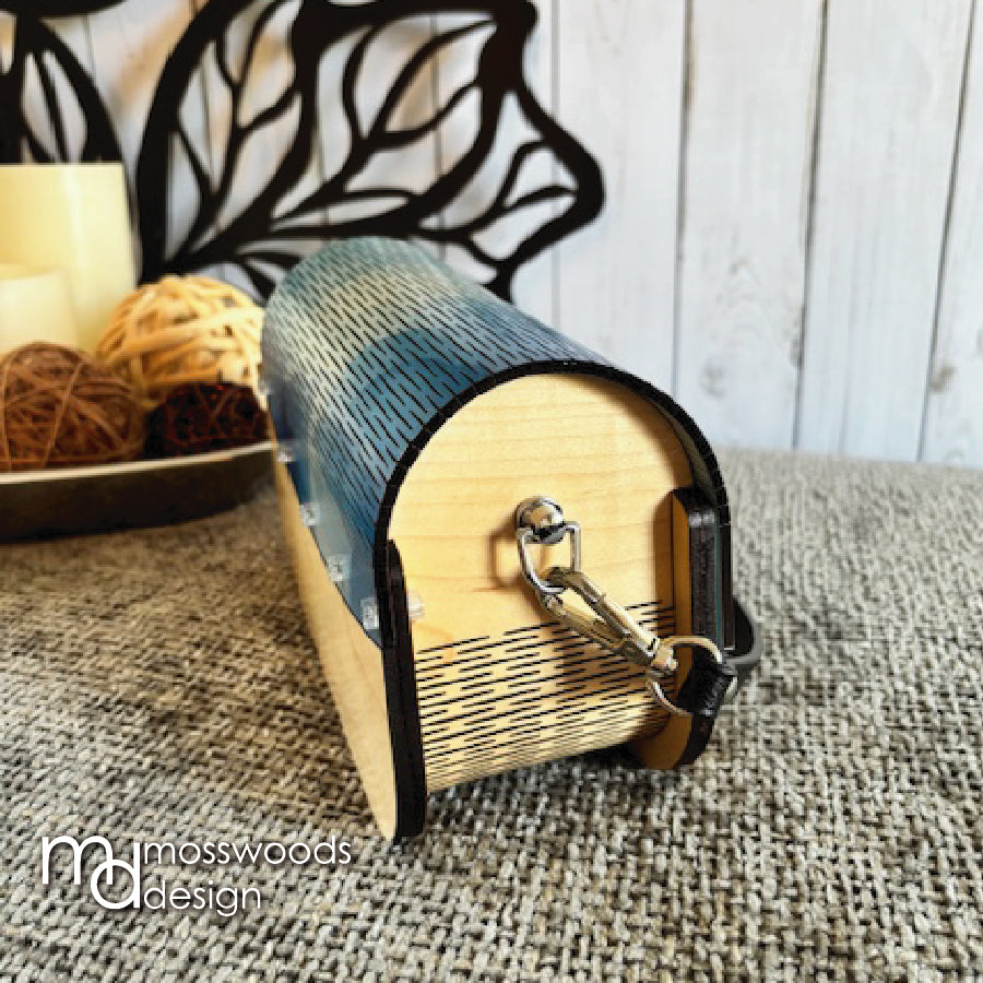 Wood Purse - Maple with Blue Floral