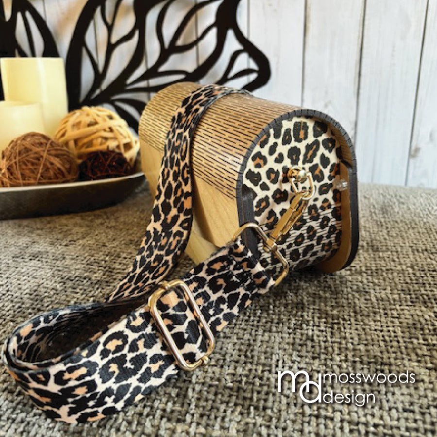 Wood Purse - Maple with Leopard Print