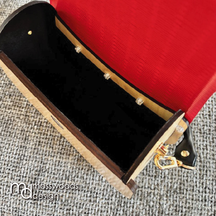 Wood Purse - Maple with Red