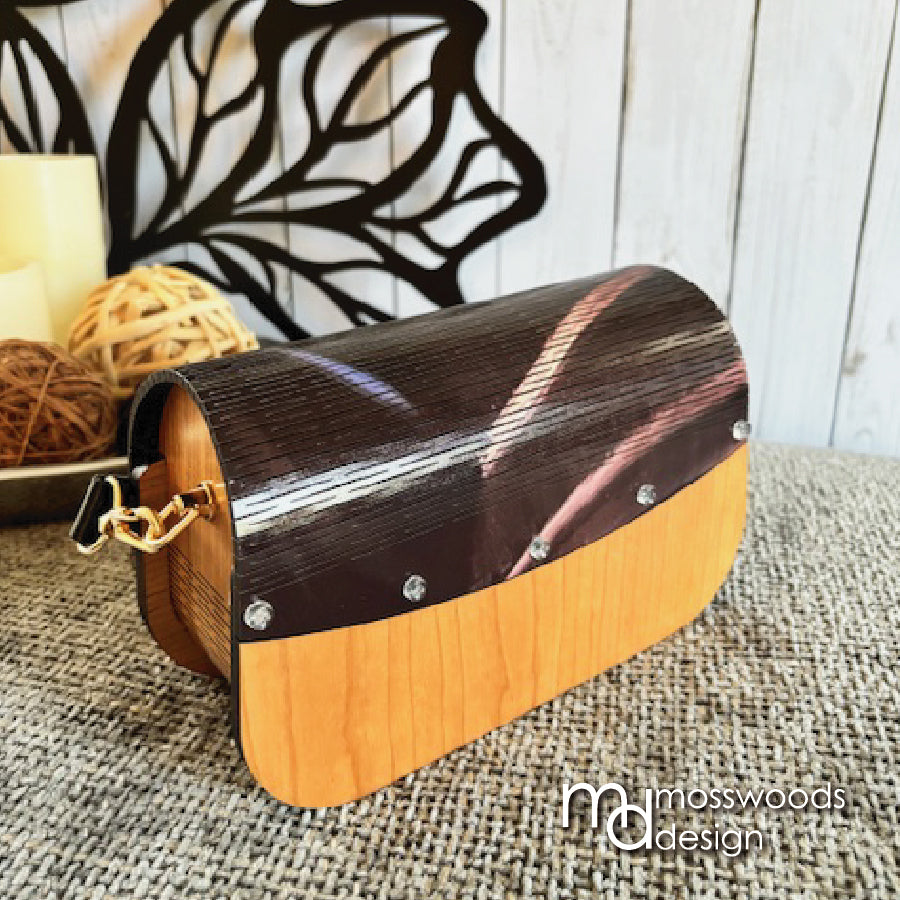 Wood Purse - Cherry with Multicolor