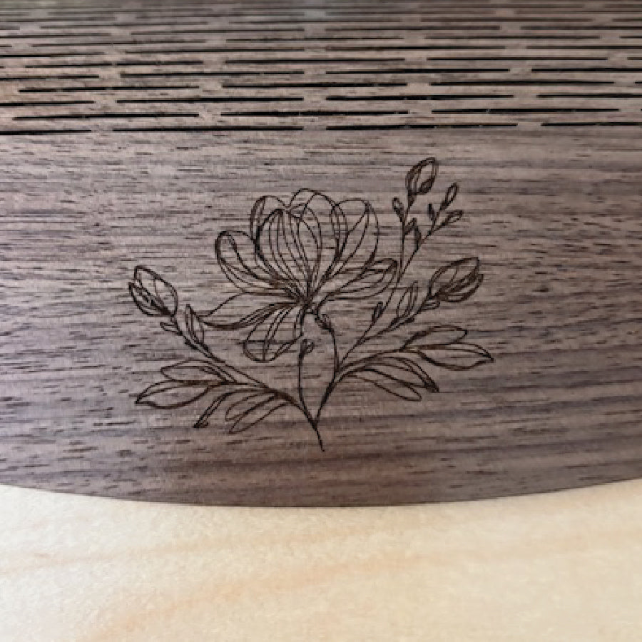 Wood Purse - Maple with Engraved Walnut