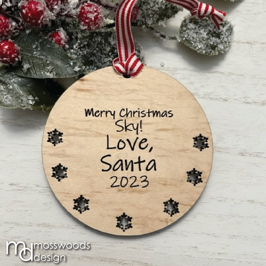 Customized Ornament from Santa
