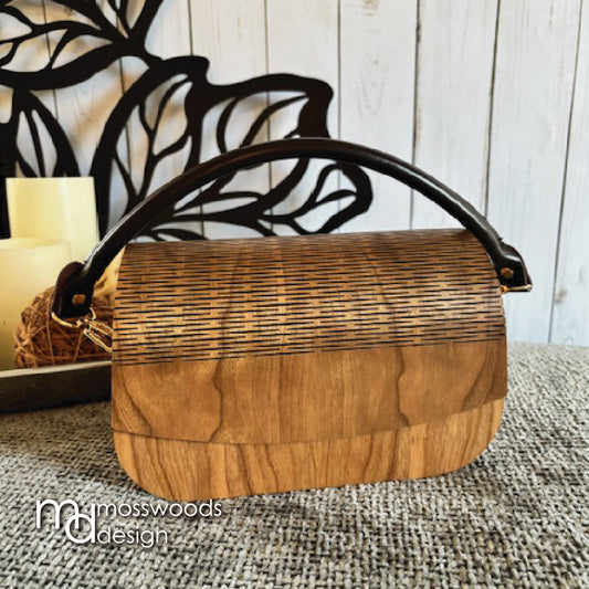 Wood Purse - Cherry with Brown Handle