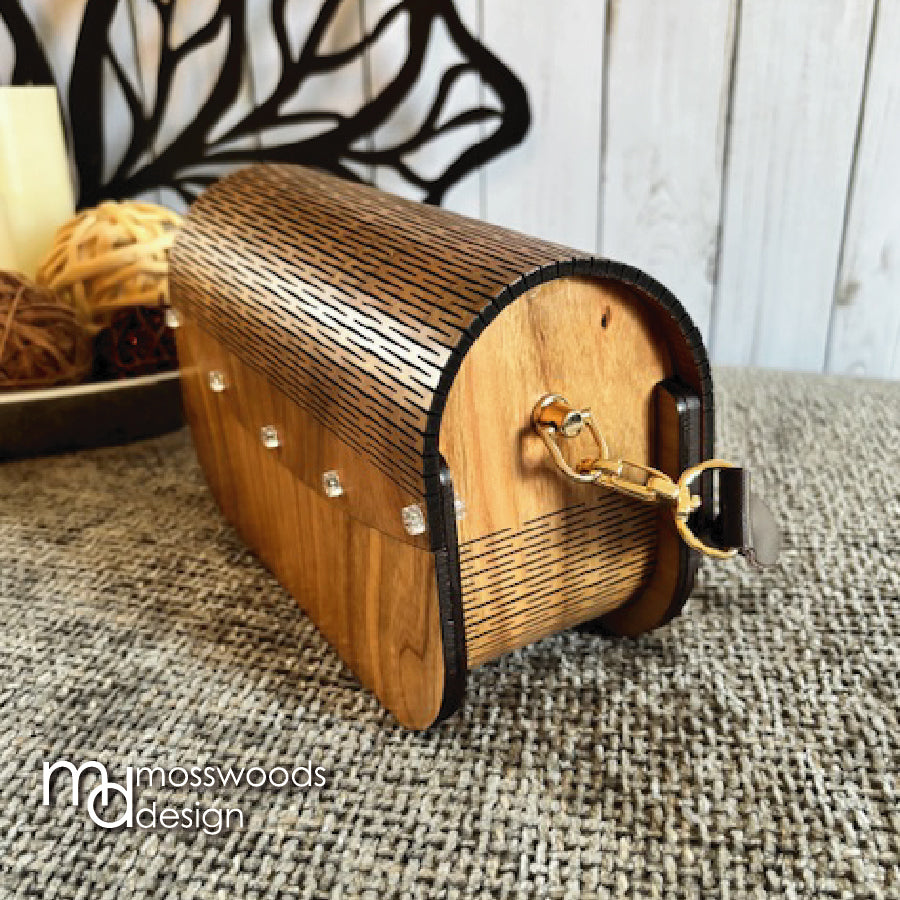 Wood Purse - Cherry with Brown Handle