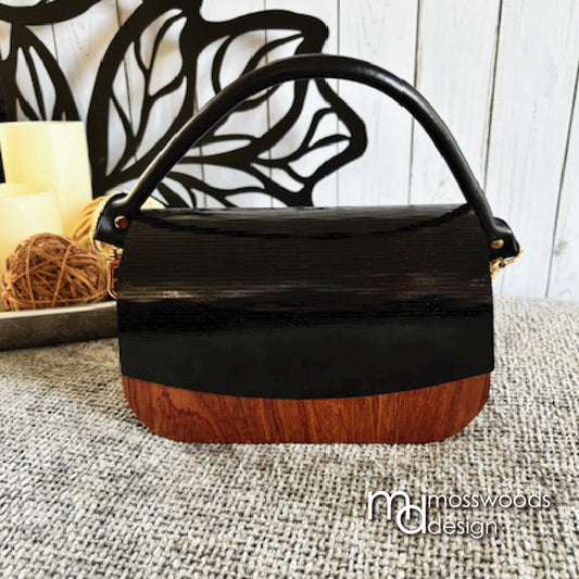 Wood Purse - Mahogany with Black