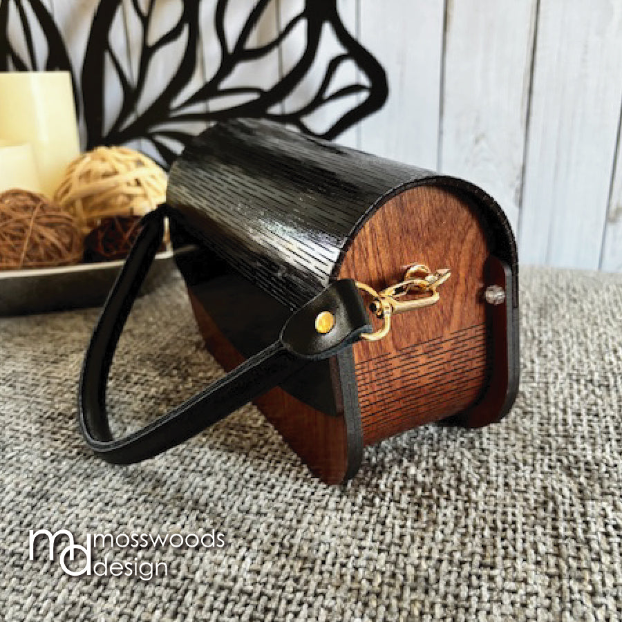 Wood Purse - Mahogany with Black