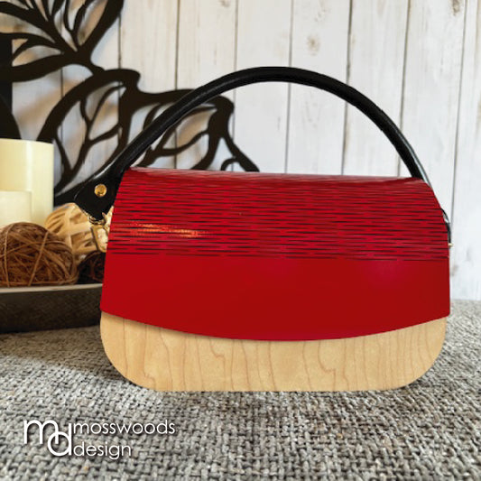 Wood Purse - Maple with Red