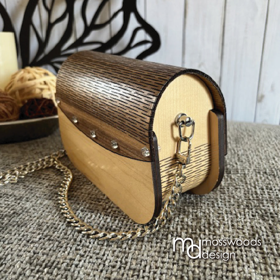 Wood Purse - Maple with Engraved Walnut