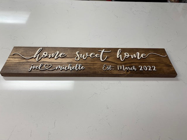 Home Sweet Home Sign Customized with First Names